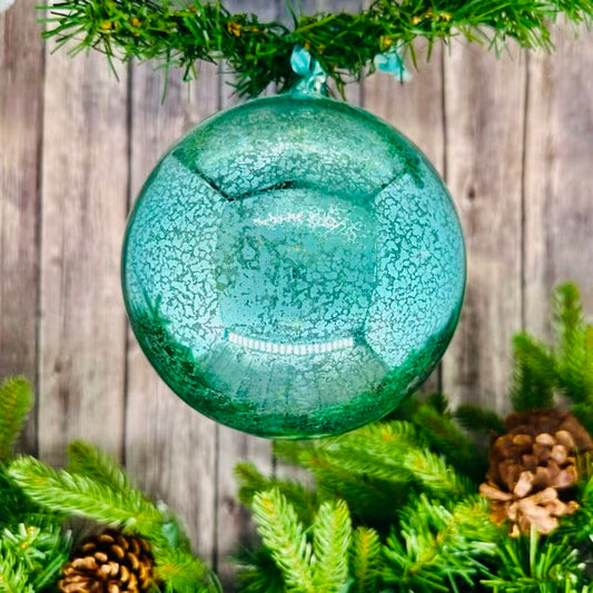 150mm glass ornament hand blown top, celadon