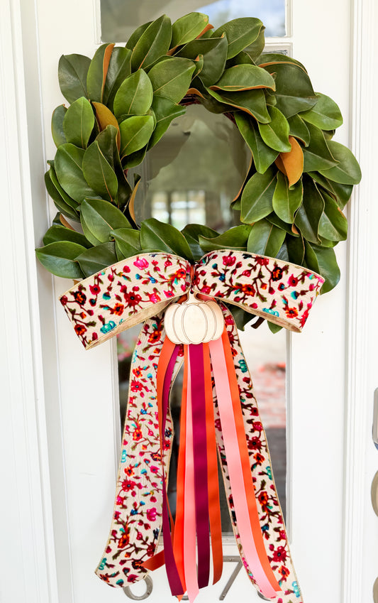 Autumn Rosewood Magnolia Wreath