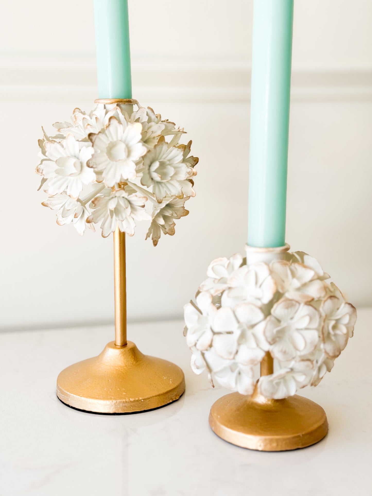 Set Of Two Floral Candle Holders
