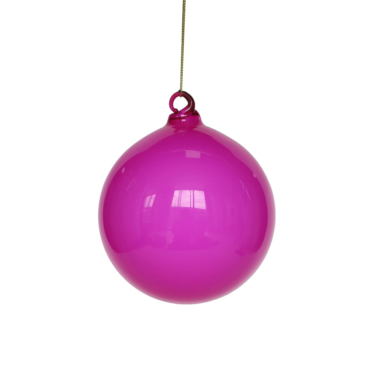 4” Glass Ornament - Hot Pink