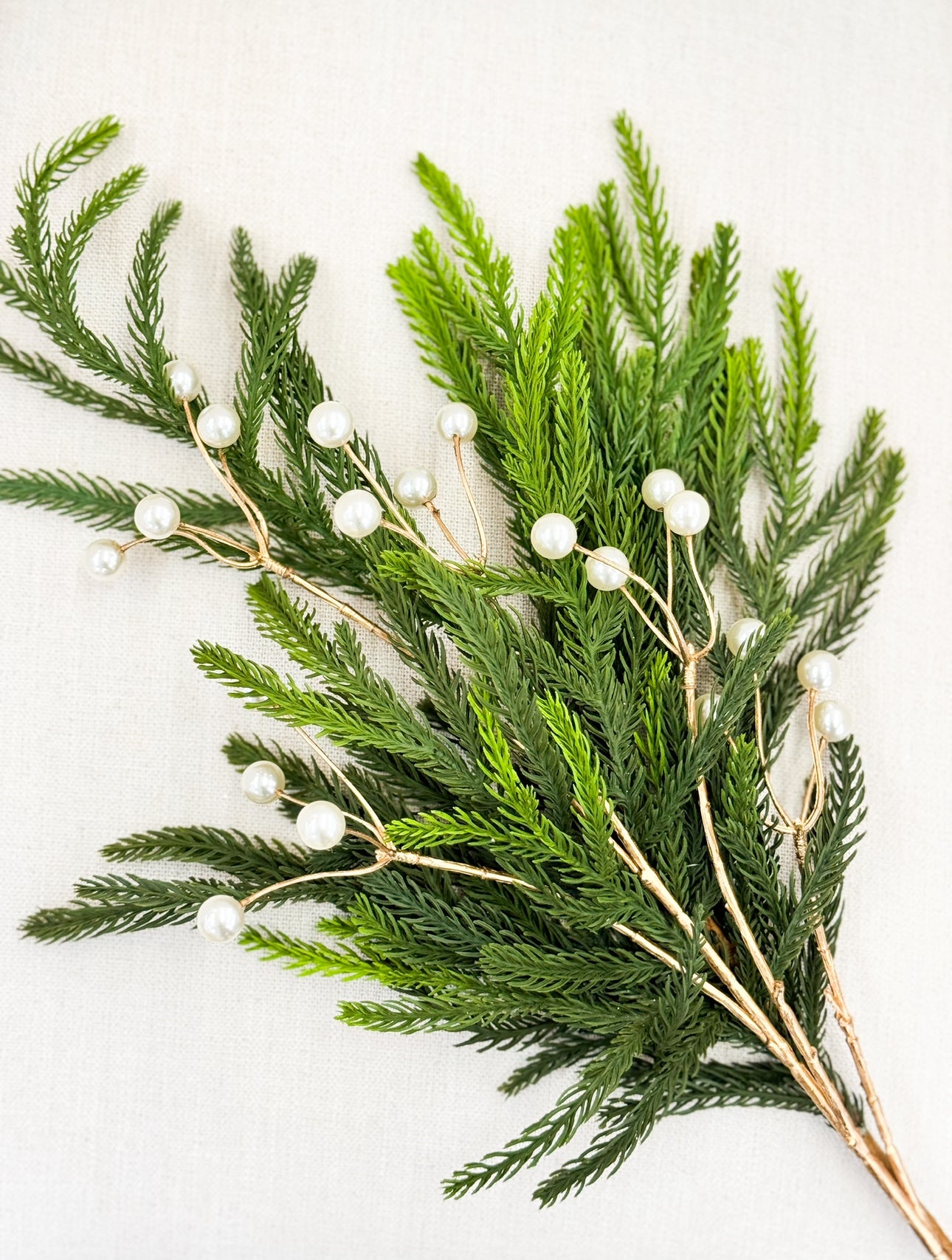 Bundle Of Six Pearl Spray With Willow Pine 30”
