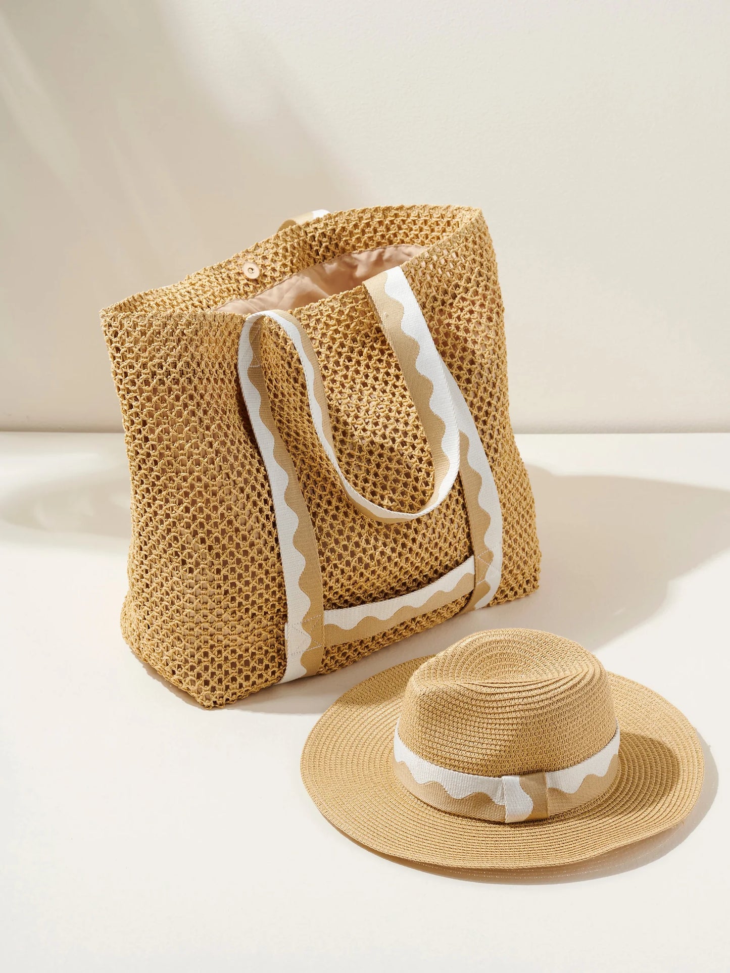 Sand Antigua Tote and Hat Set