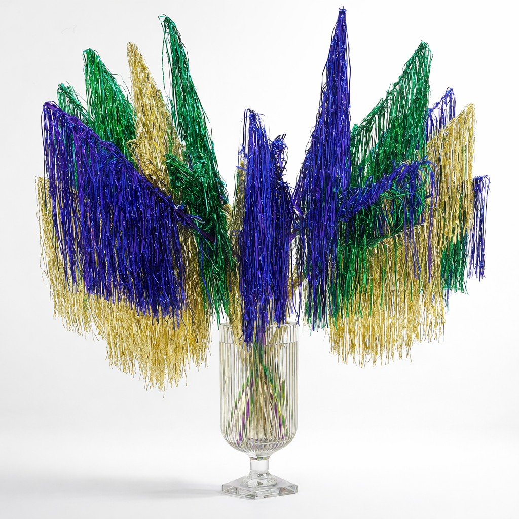 48" Tinsel Hanging Spray Gold