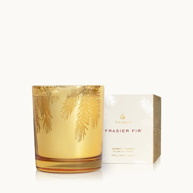 THYMES Frasier Fir Gilded Gold Poured Candle 6.5oz