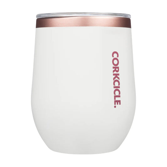 CLASSIC STEMLESS
INSULATED WINE TUMBLER- Matte White Rose