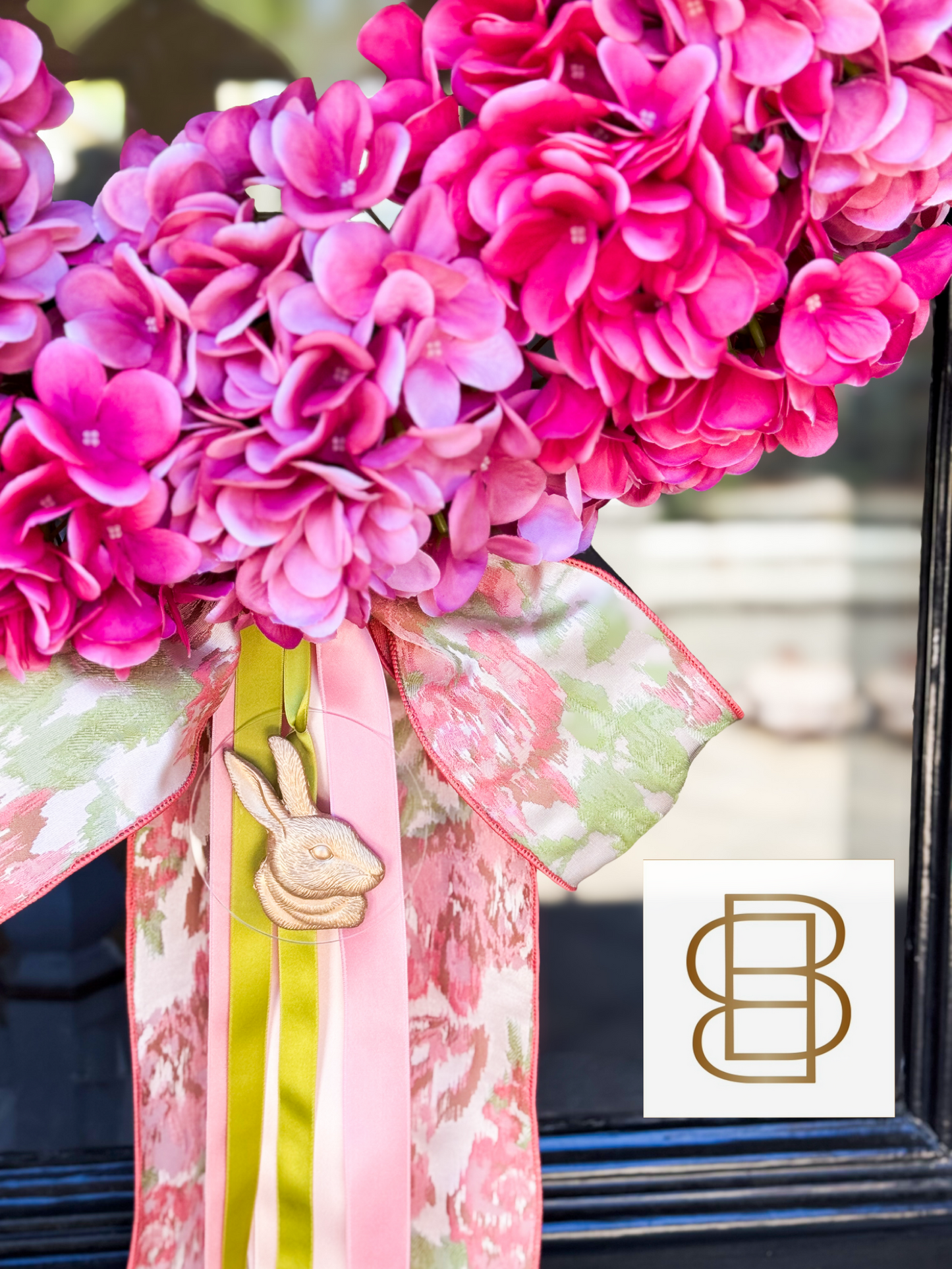 Blooms And Bunny Hydrangea Wreath