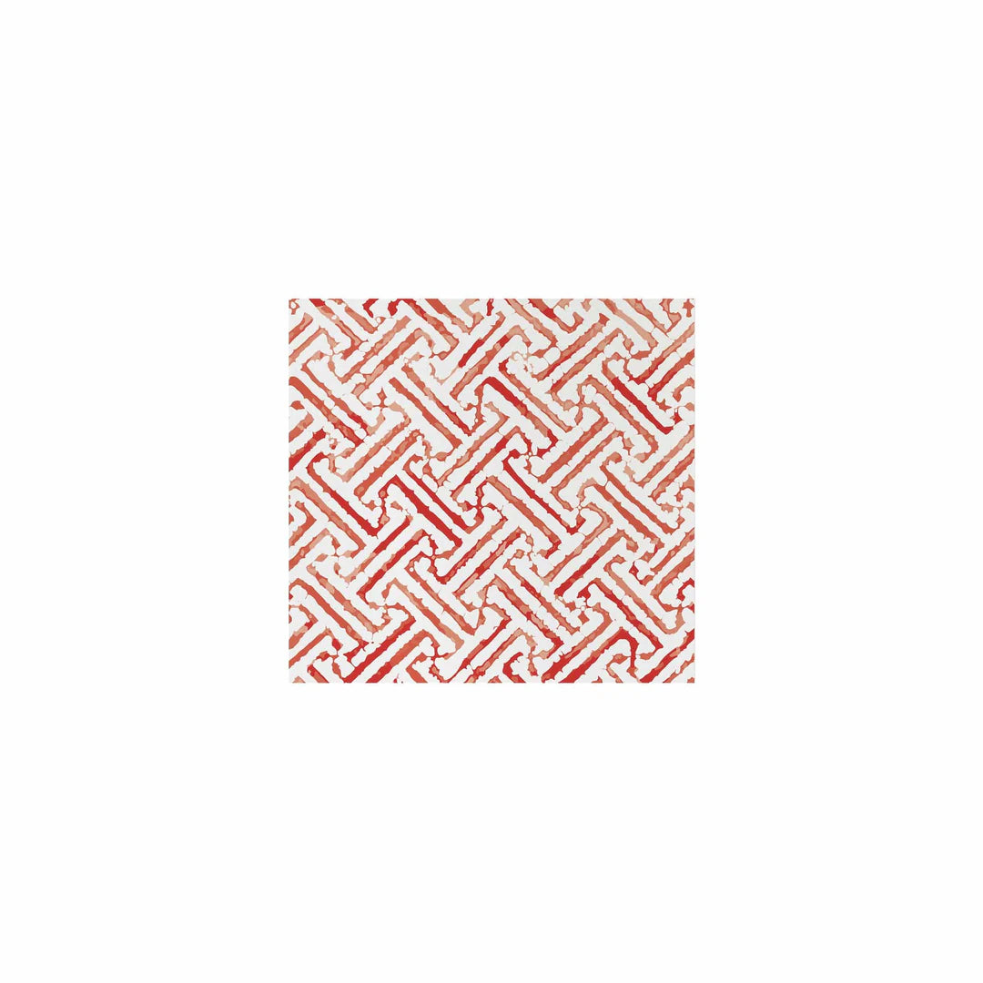 Papersoft Napkins Greek Key Red Cocktail Napkins (Pack Of 20)