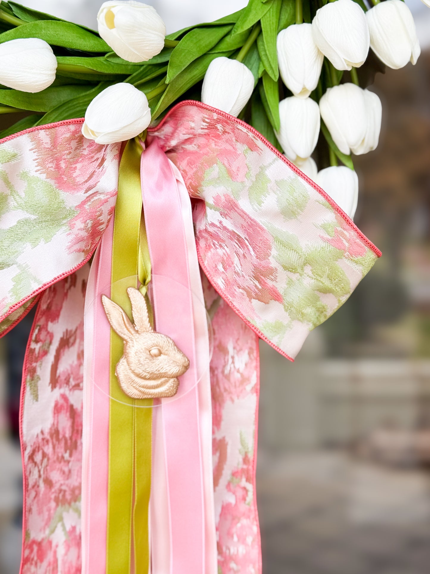 Abstract Cottontail Tulip Wreath