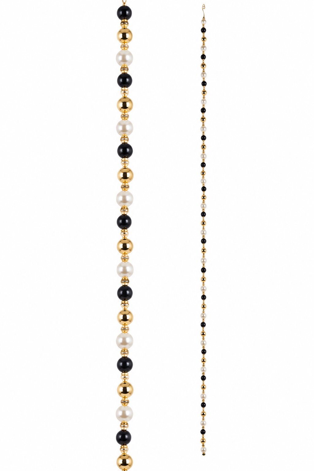 5' Black, White And Pearl Garland