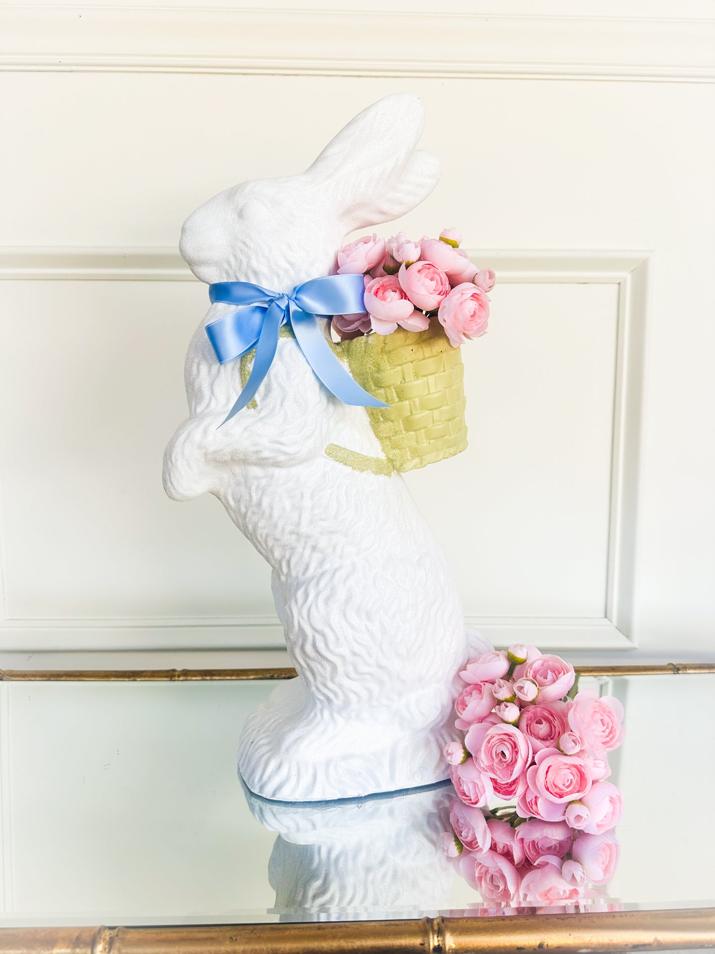 White Standing Bunny With Basket