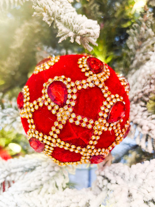 Crown Jewel Velvet Ornament- Set of 5
