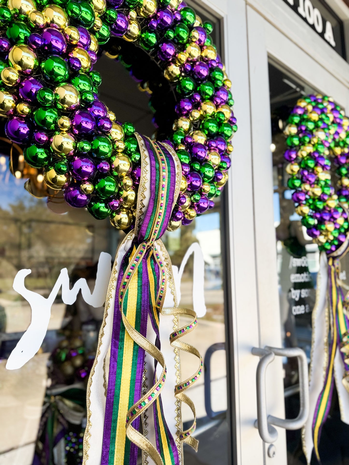 Let Them Swoon Mardi Gras Wreath | Luxury Purple, Green & Gold Crown Wreath (16” & 25”)
