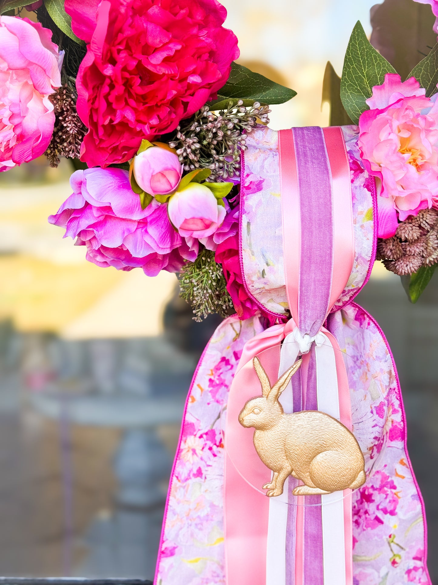 Perfectly Peony Cottontail Wreath