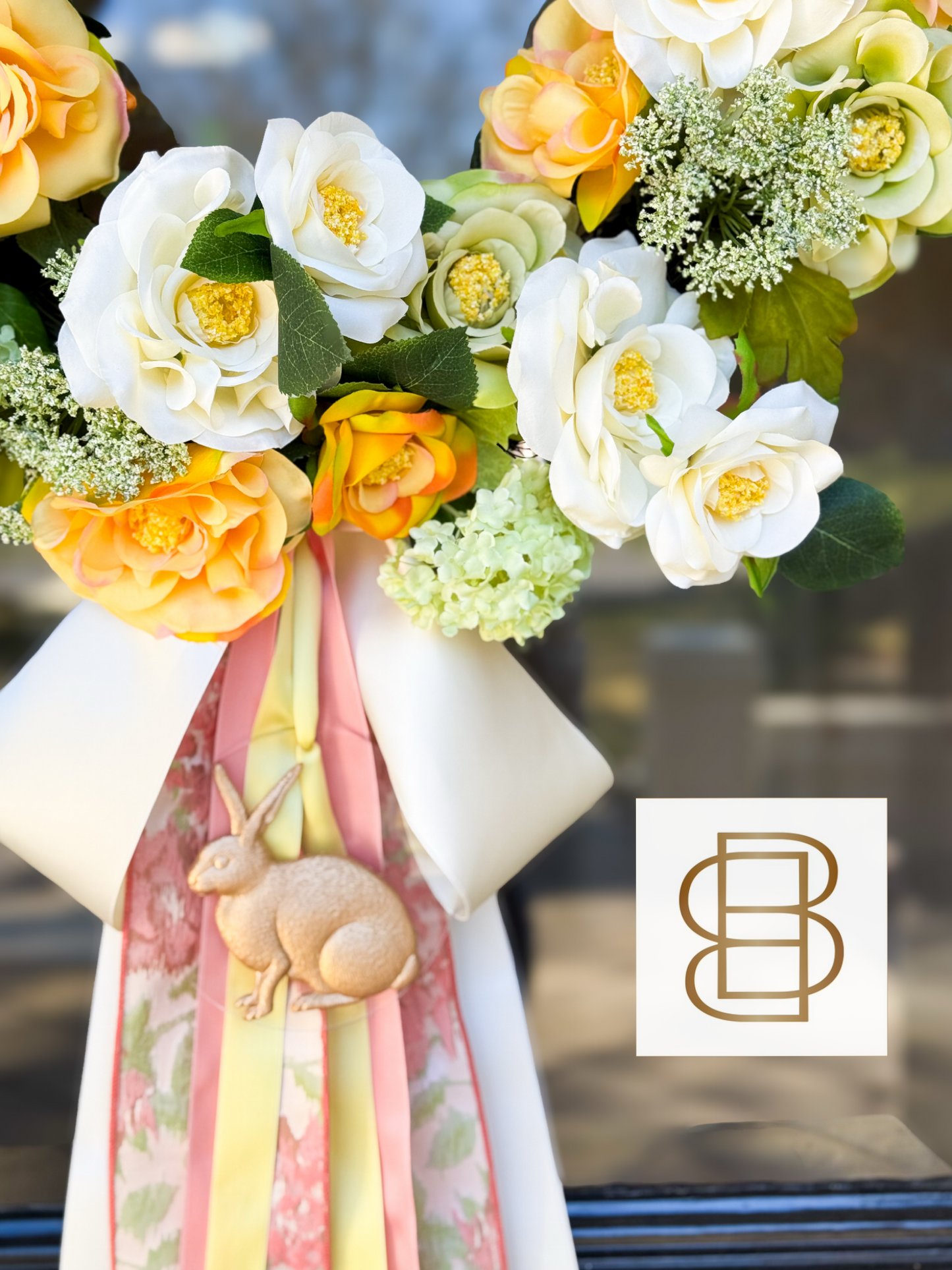 Summer Garden Cottontail Wreath