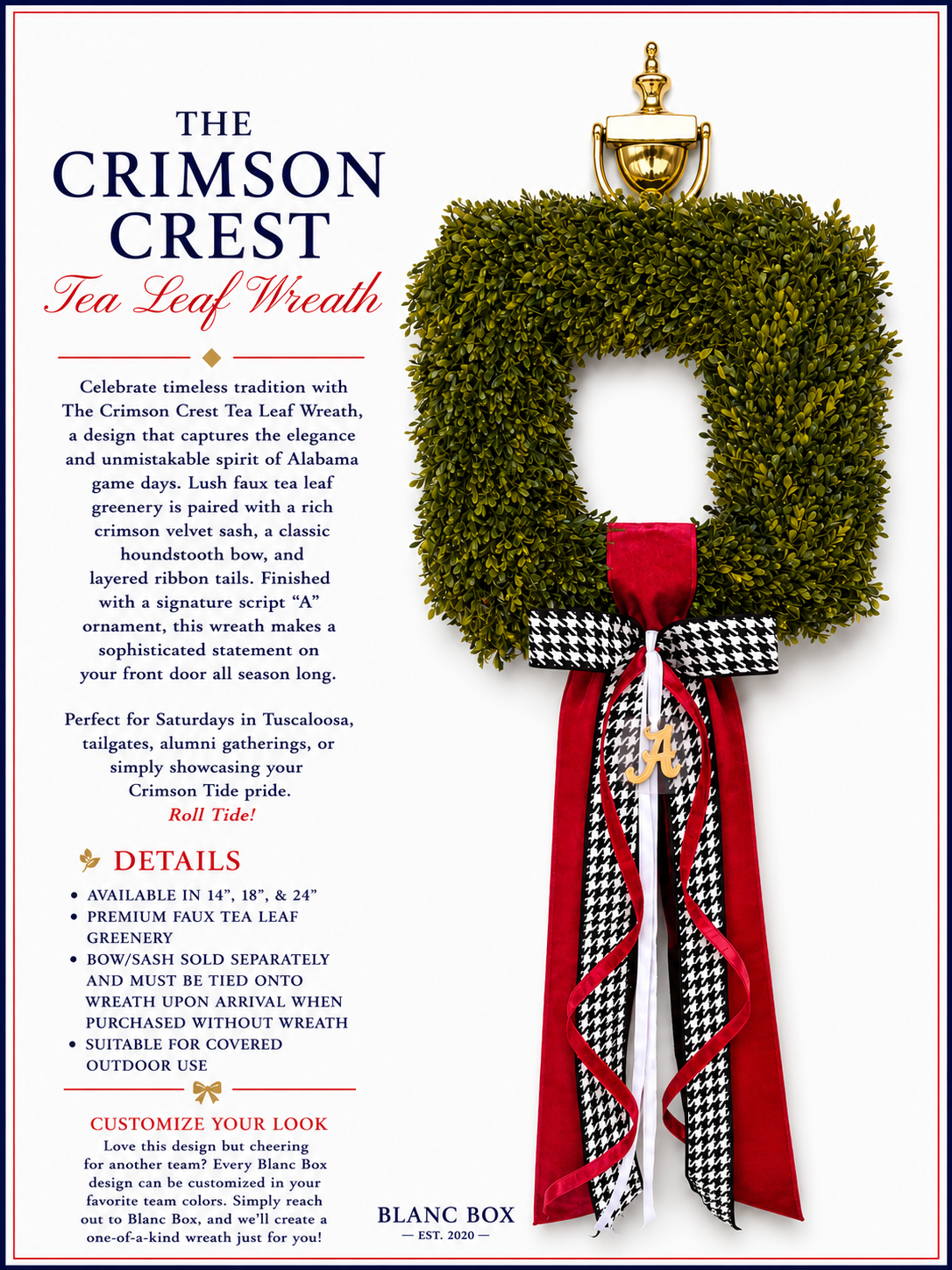 The Crimson Crest Tea Leaf Wreath