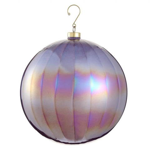 8" Glass Ball Ornament Purple
