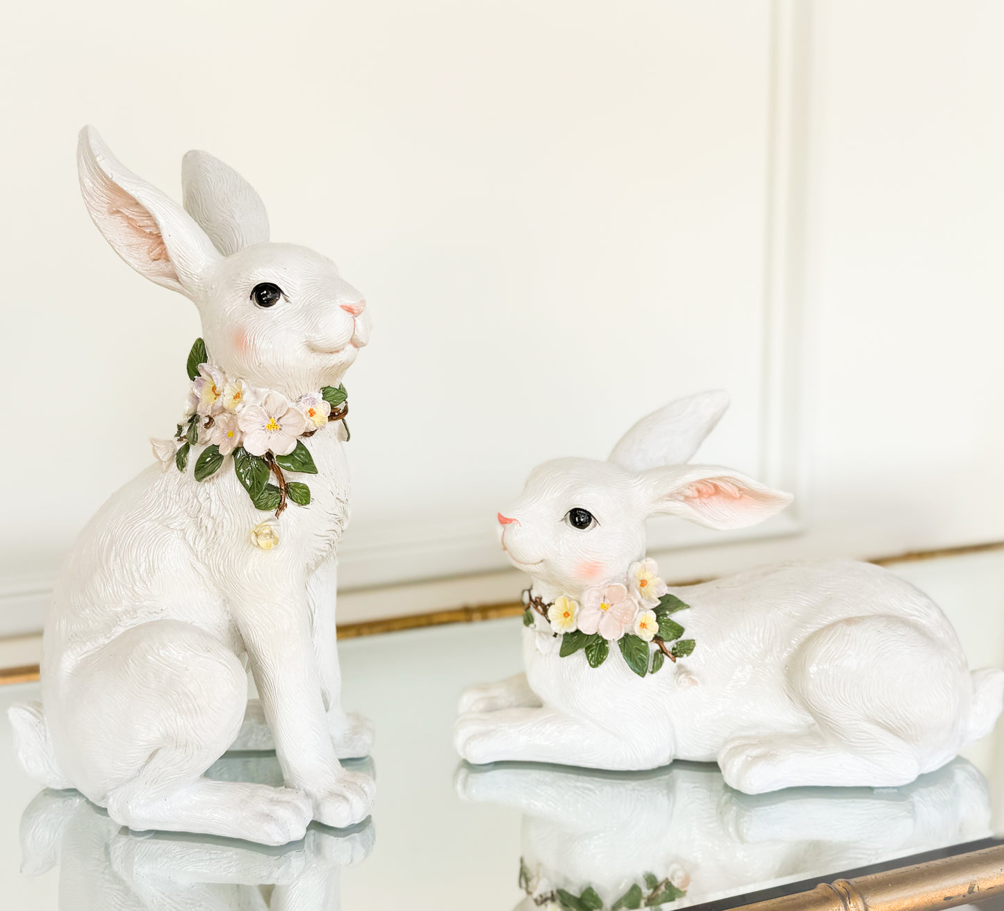 Set of Two Floral Bunnies