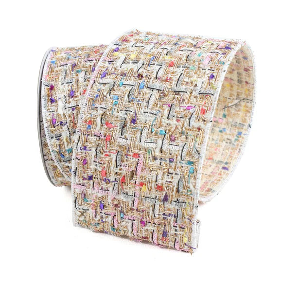 Multi light eclectic tweed ribbon
