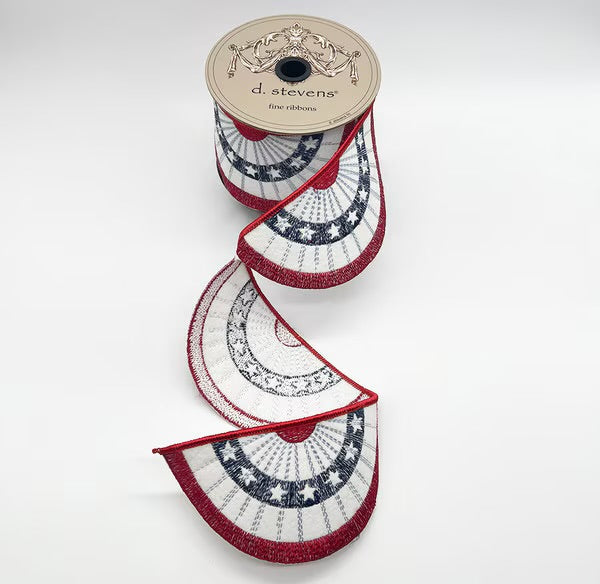 Felt Embroidery Americana Bunting Garland, Red White Blue