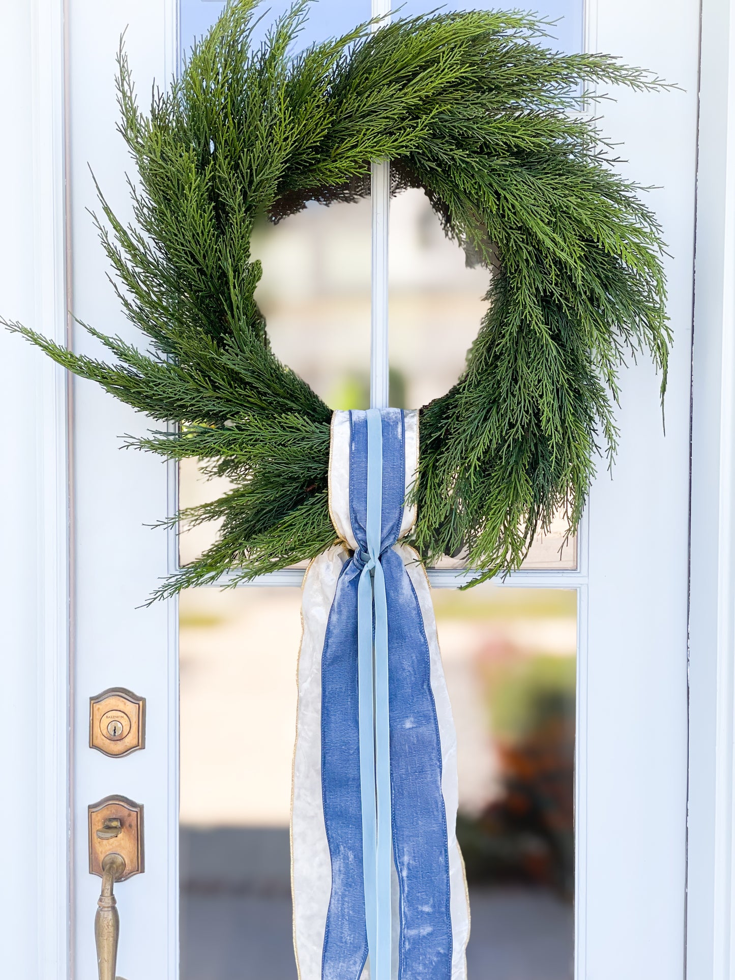 Seasonal Sash With Cedar Wreath