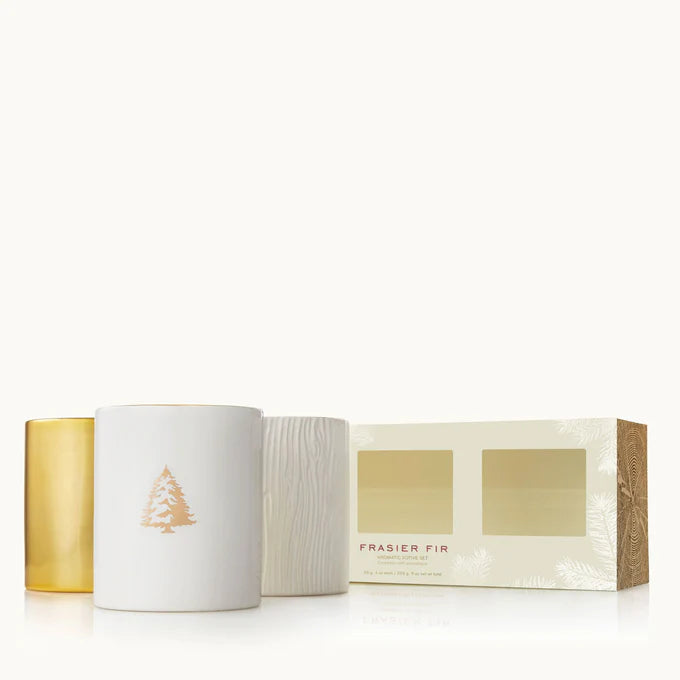 THYMES Frasier Fir Gilded Poured Candle Trio Set 3oz each