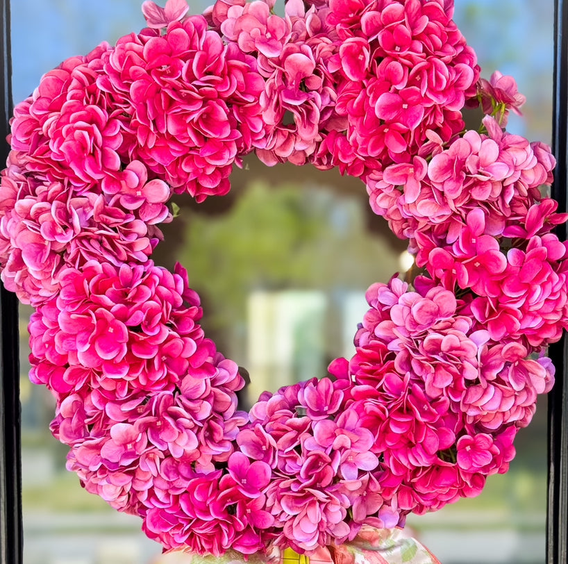 Blooms And Bunny Hydrangea Wreath