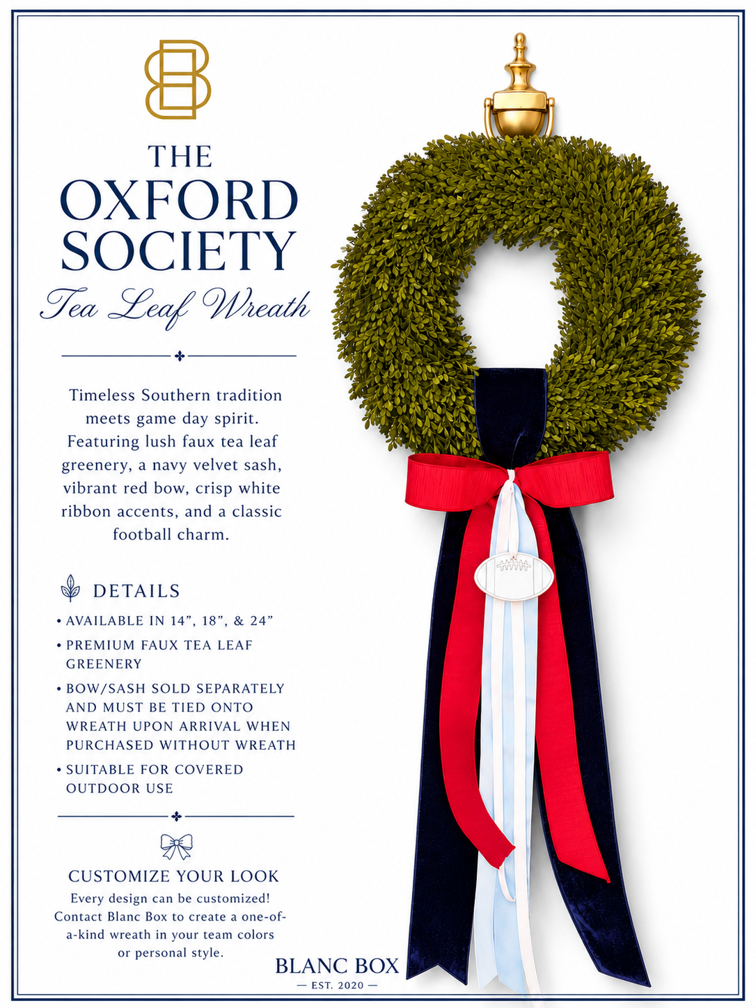 The Oxford Society Tea Leaf Wreath
