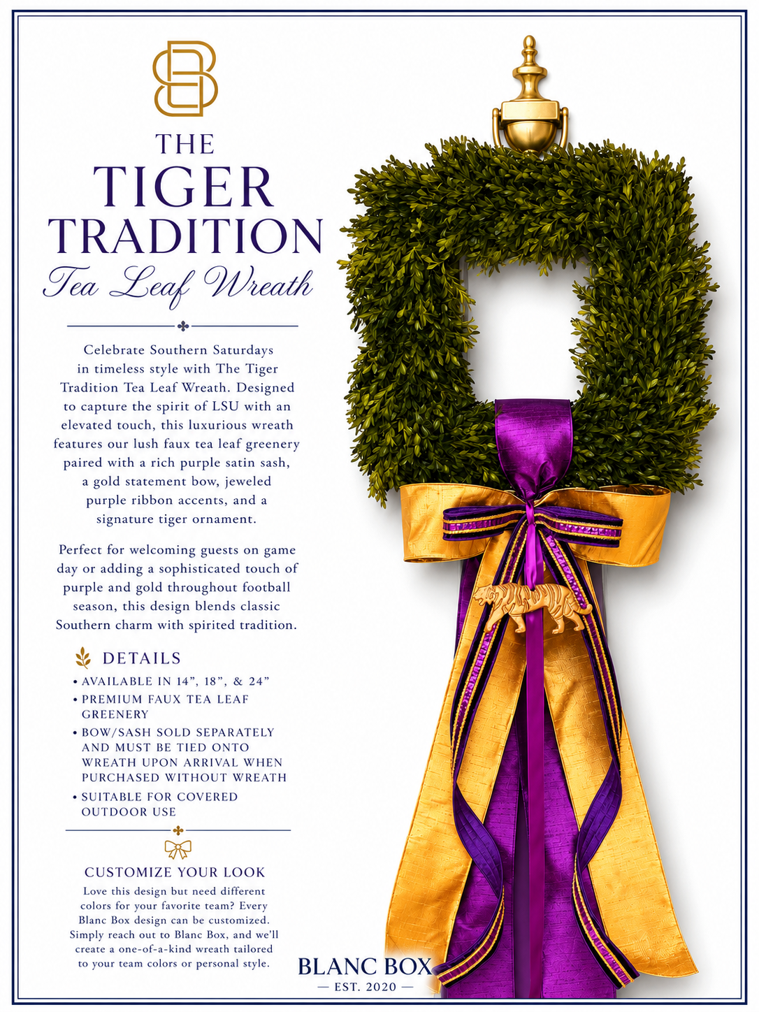 The Tiger Tradition Tea Leaf Wreath