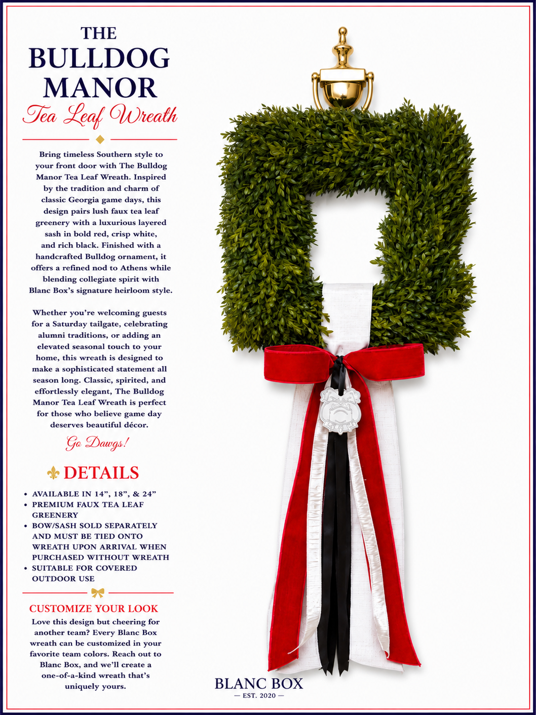 The Bulldog Manor Tea Leaf Wreath