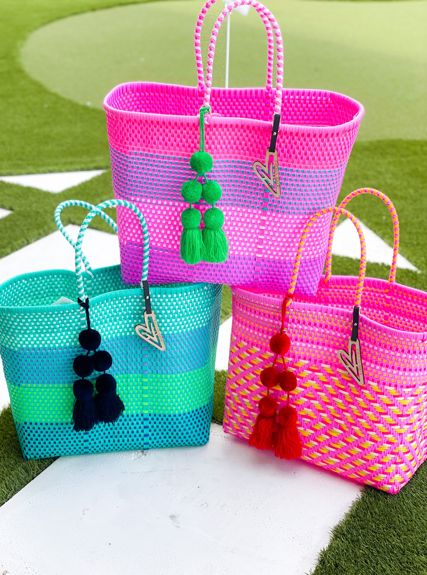 Pink Diamond Multi Maria Victoria Tote And Tassel