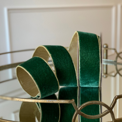 Lush Velvet Ribbon with Gold Trim