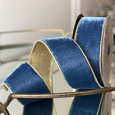 Lush Velvet Ribbon with Gold Trim