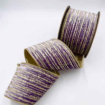 Lavender velvet metallic gold splatter stripe paint