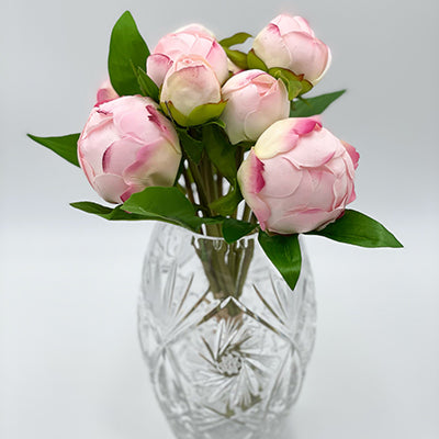 12” Light Pink Peony Bud Bouquet