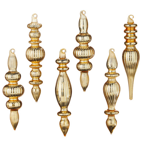 6.5" Box of Finial Ornaments - Box of 6