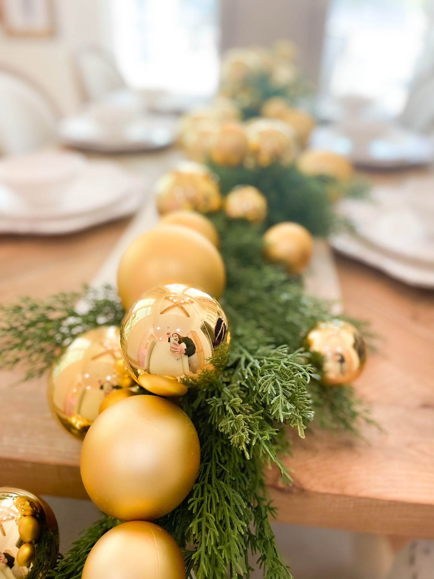Gold Matte And Shiny Ornament Garland