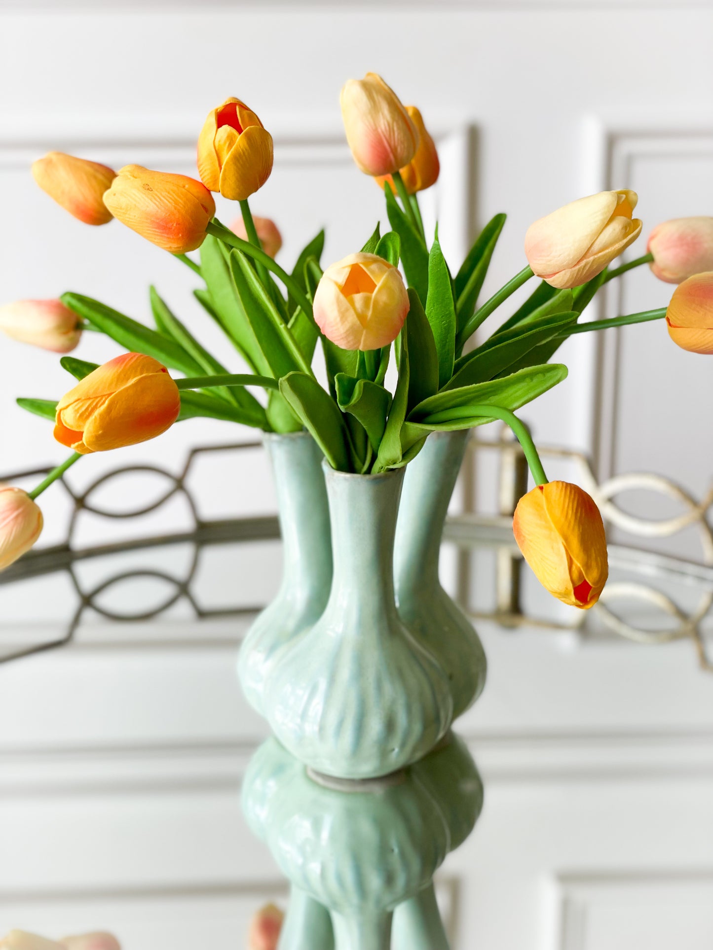 Small Seafoam Three Stem Vase