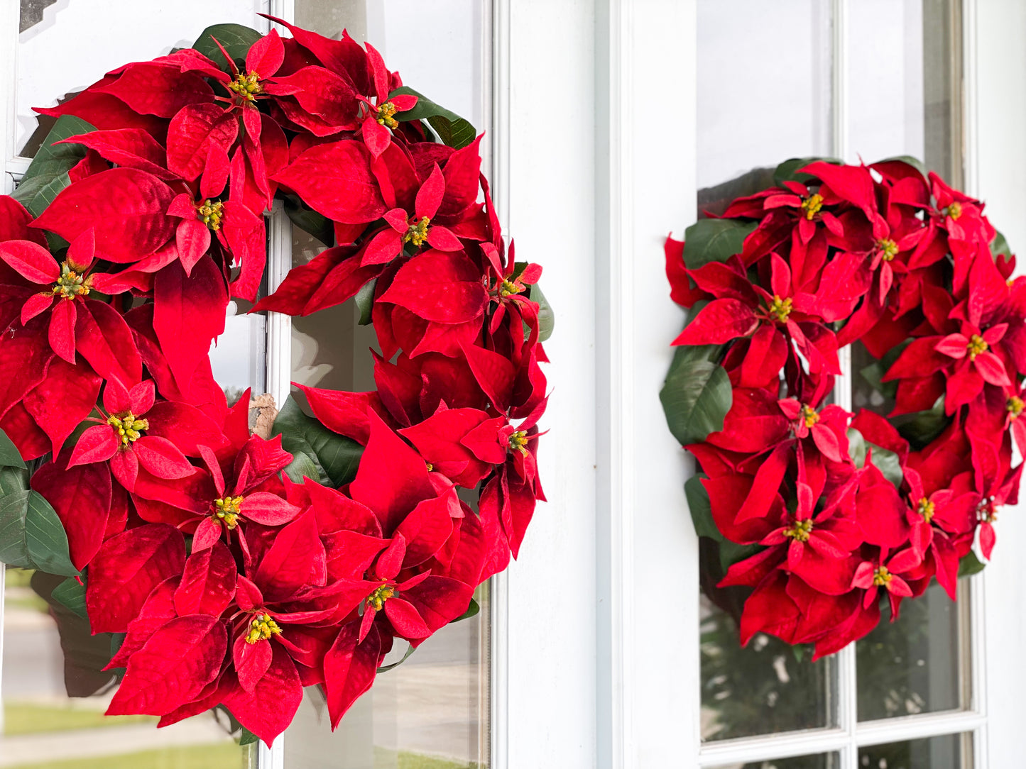 Red Velvet Poinsettia Wreath