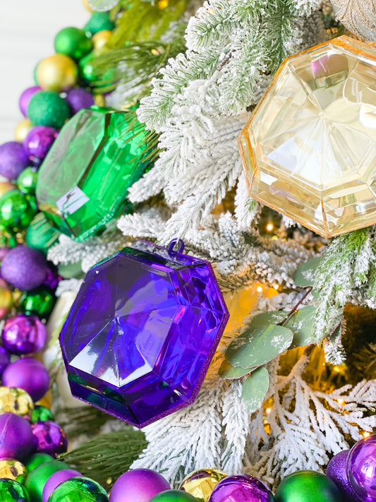 Set Of Three Octagon Mardi Gras Jewel