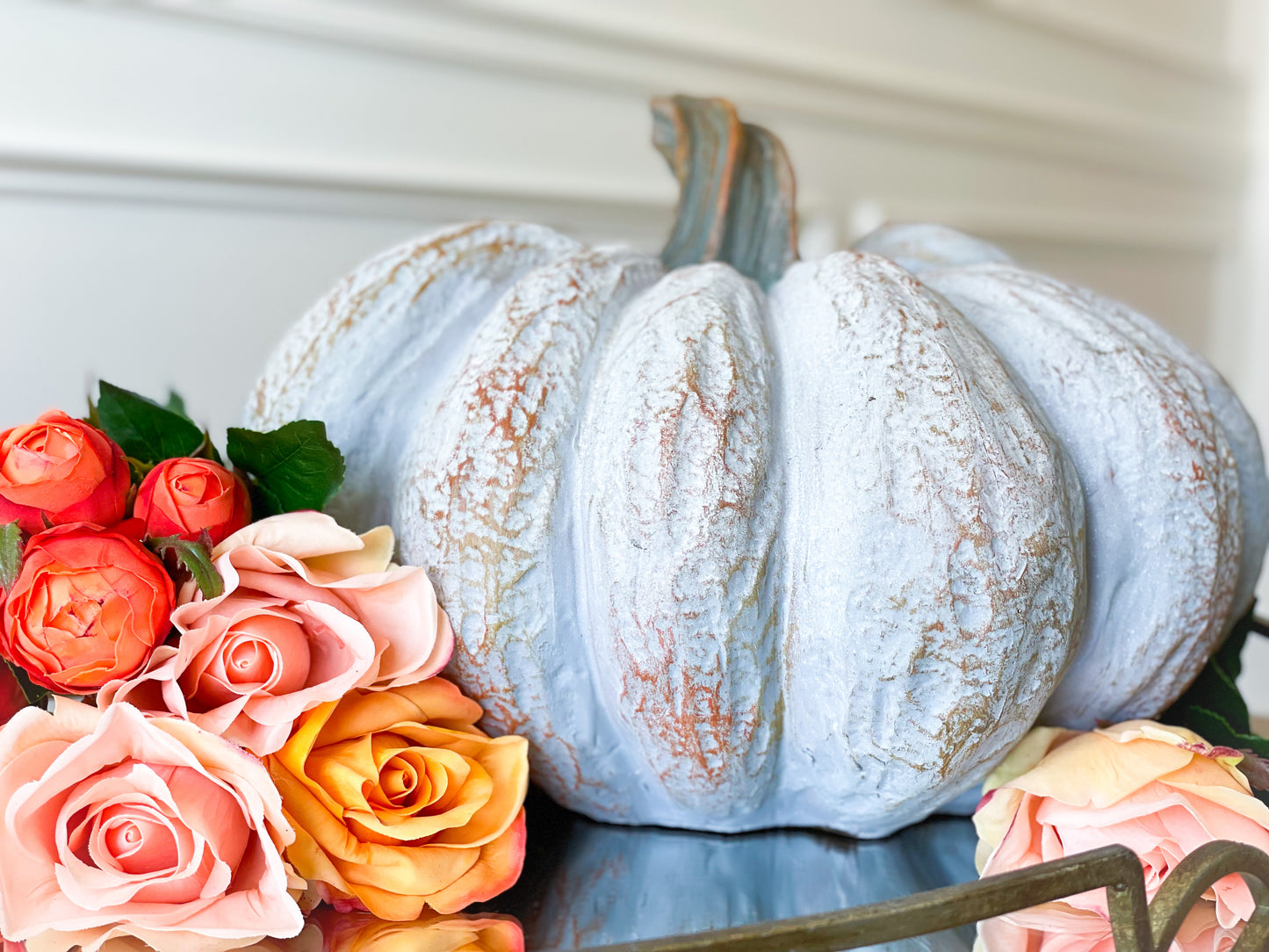 Grey Washed Wide Pumpkin