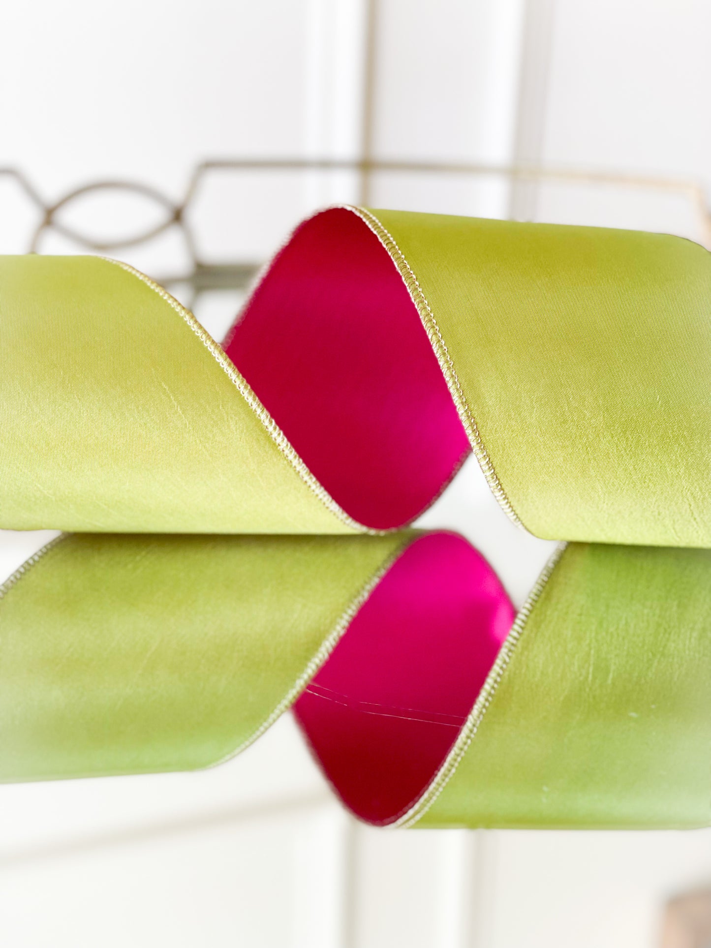 Neon Lime/Hot Pink Reversible Taffeta