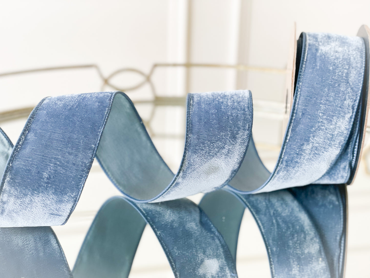Steel Blue Lush Velvet Ribbon