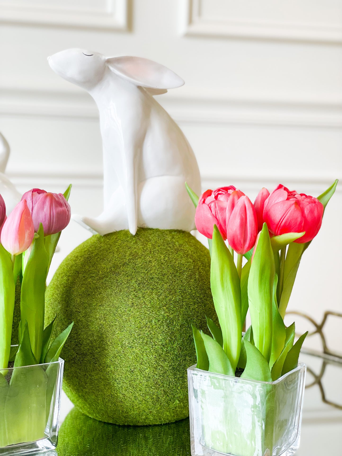 Purple Tulips In A Glass Vase