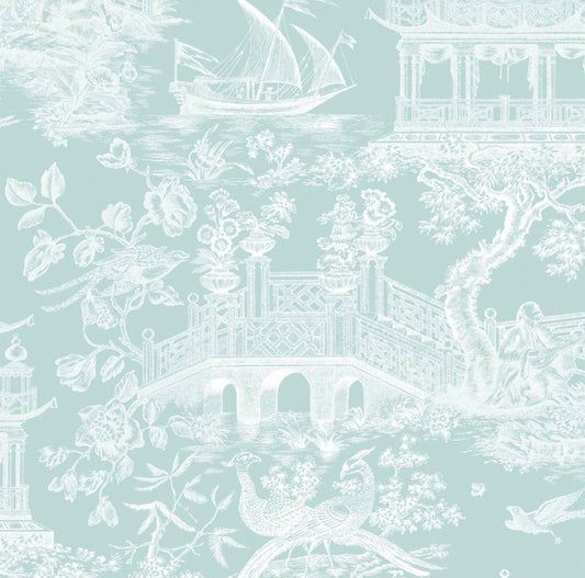 Chinoiserie Toile Blue & White Wrapping Paper