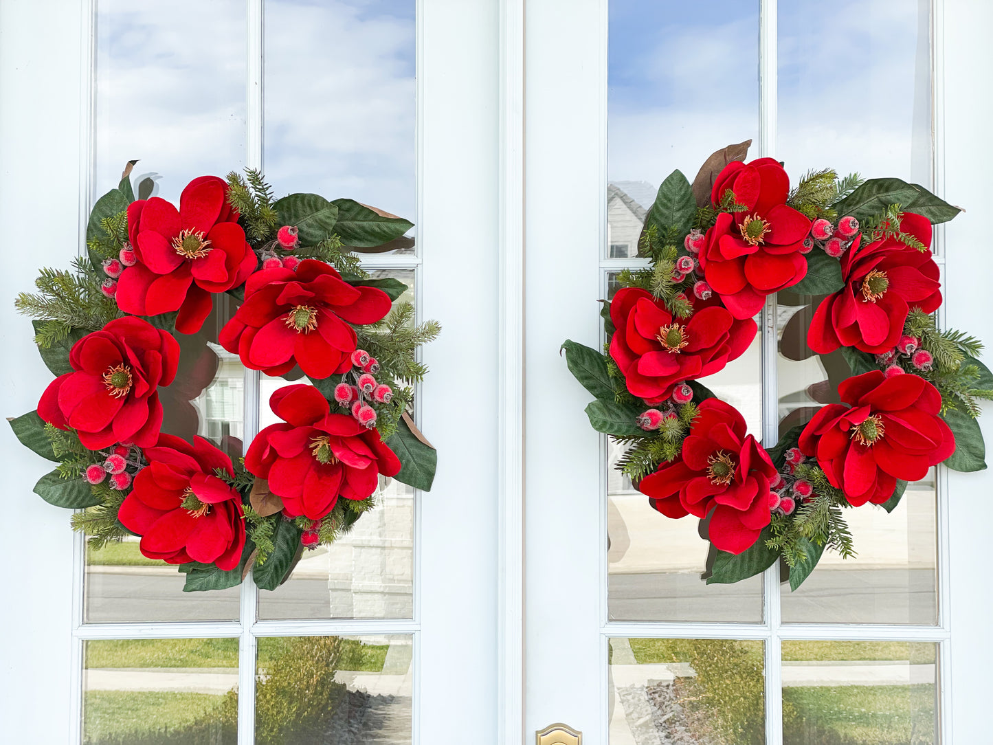 Red Velvet Magnolia Wreath