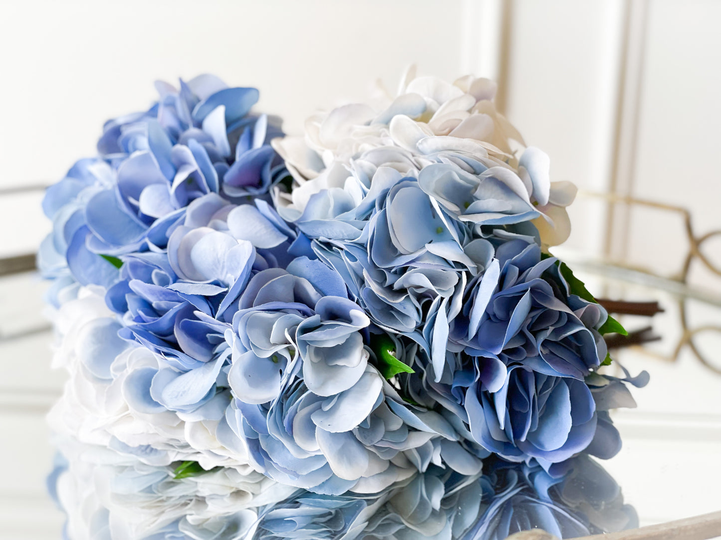Blue And White Hydrangea Trio Bouquet