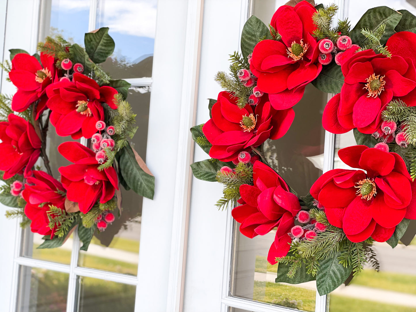 Red Velvet Magnolia Wreath