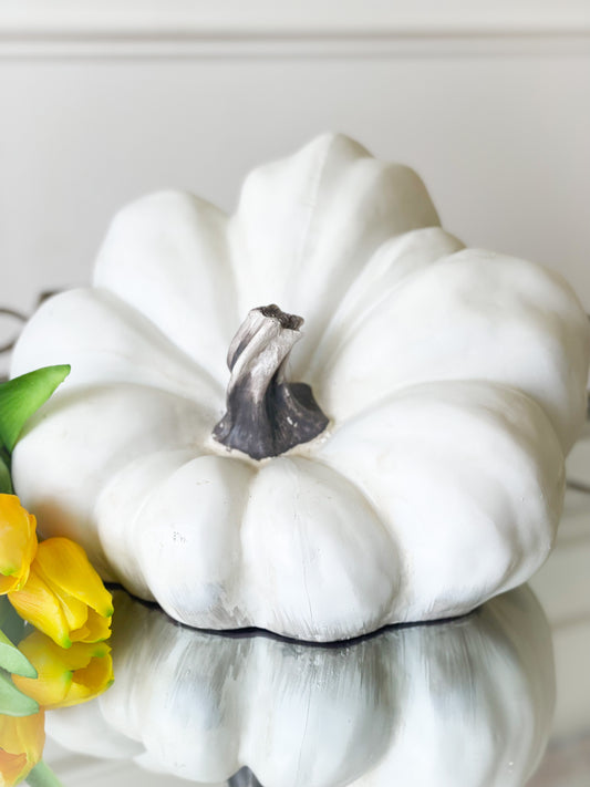 White Resin Pumpkin
