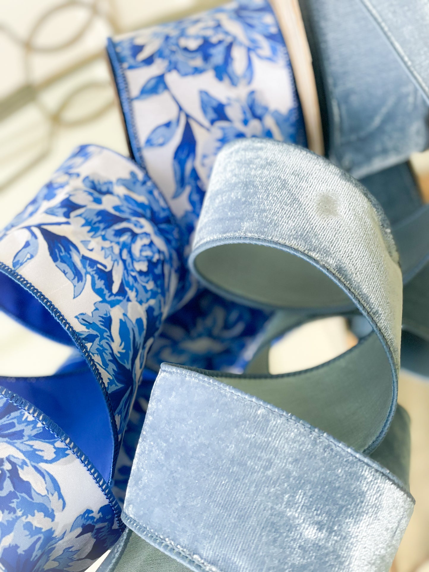Steel Blue Lush Velvet Ribbon