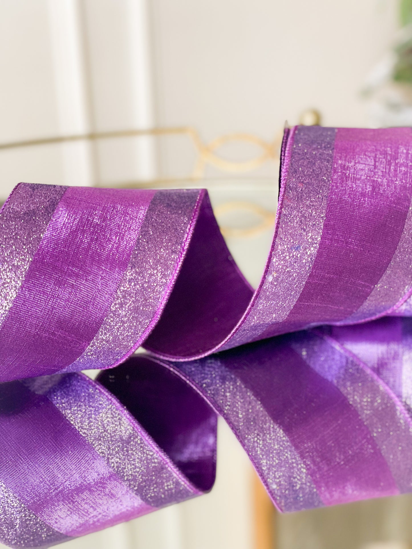 Purple Stripe Edge Ribbon